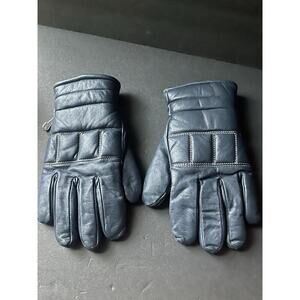Vintage Better Sweet Leather Gloves Blue Unisex Ski Snow